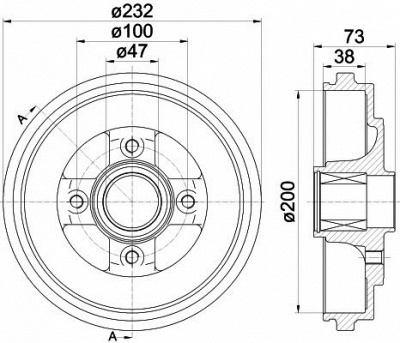 HELLA PAGID 8dt355300691 -  Тормозной барабан
